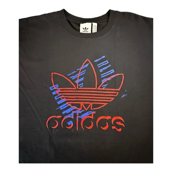 adidas Og Sketch Trefo Crew Neck Short Sleeve T-Shirt Mens Black Casual Tops 2XL - Picture 3 of 12